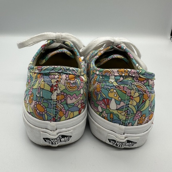 Vans Shoes Womens Size 7 Multicolor Floral Mushroom Psychedelic Canvas Sneakers - Picture 4 of 11